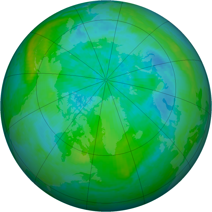 Arctic ozone map for 29 August 2002